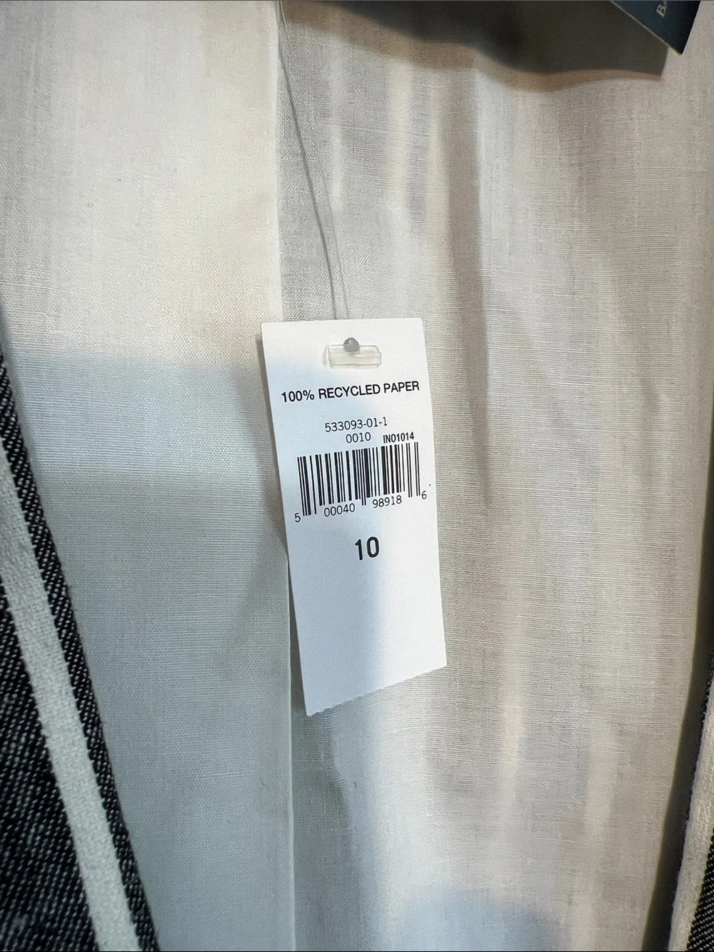 Banana Republic Linen Blend Vertical Stripe Blazer Size 10